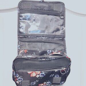 Weekeight travel Accessories Bag-Gray Floral-Hanger-Velcro Closure-3 Zippers-Car